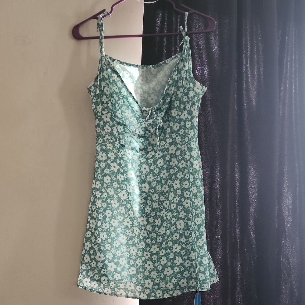 Floral Green Sleepwear Dress